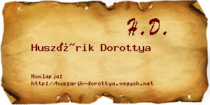 Huszárik Dorottya névjegykártya